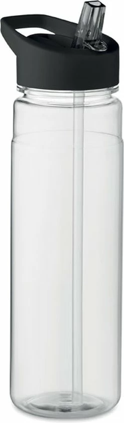 Merkloos Drinkfles Met Rietje - Waterfles - Drinkfles Volwassenen - Flip-top Deksel - RPET - Polypropyleen - 650ML - Zwart 3 Merkloos Drinkfles Met Rietje - Waterfles - Drinkfles Volwassenen - Flip-top Deksel - RPET - Polypropyleen - 650ML - Zwart