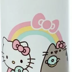 Pusheen / Hello Kitty Hello Kitty & Pusheen RVS Heet & Koud Thermosfles 530ml - Isoleerfles - 12 Uur Warm 24 Uur Koud - Drinkfles