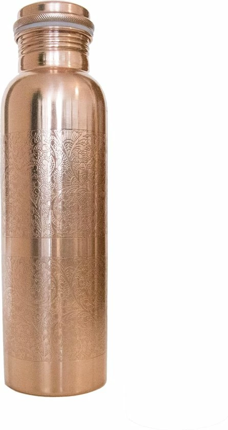 Stay Zen Koperen Waterfles Geëtst - 1000 Ml 3 Stay Zen Koperen Waterfles Geëtst - 1000 Ml