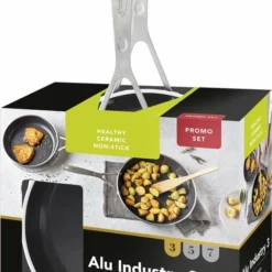 Demeyere Alu Industry 3 Koekenpannenset - Inductie - Pannenset 24 Cm + 28 Cm - Ceraforce Antikleeflaag - PTFE-vrij