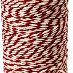 Puurmaken Slagerstouw Rood/Wit Katoen 100g - Vleestouw - Rolladetouw