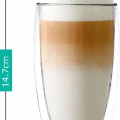 Altom Design Latte Macchiato Glazen - Dubbelwandige Koffieglazen - Dubbelwandige Cappuccino Glazen - 450 ML - 4x 14 Altom Design Latte Macchiato Glazen - Dubbelwandige Koffieglazen - Dubbelwandige Cappuccino Glazen - 450 ML - 4x -Maxwell & Williams winkel 547x840