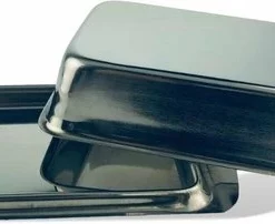 Excellent Houseware Botervloot - RVS - Met Deksel - Botervlootje - Boterschaal - Serveergerei - Keuken