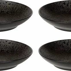 Palmer Pastabord Coupe Cubical 23 Cm Zwart Stoneware 4 Stuk(s)