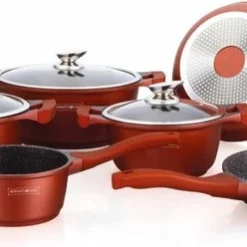 Royalty Line 10-delige Pannenset-- RVS - Gietijzer- Roze -Maxwell & Williams winkel 550x248