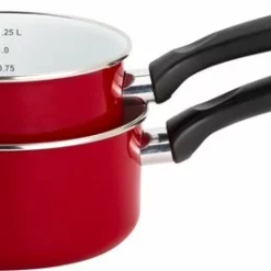 Lite-Body - Back To Basics - Pannenset - Emaille - 2-delig - Steelpan Ø 16cm En Ø 18 Cm - Robijn Rood -Maxwell & Williams winkel 550x265