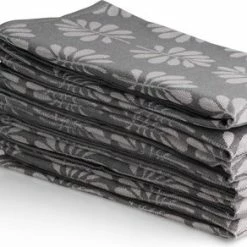 Aaaaa Luxe Theedoeken - 6 Stuks - Patroon Blad - Antraciet - 60x65cm -Maxwell & Williams winkel 550x292 2