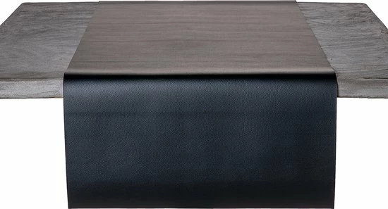 Wicotex Tafelloper-Leer-Skai Leer- Moon Zwart 45x140cm-Tafellopers Textiel 3 Wicotex Tafelloper-Leer-Skai Leer- Moon Zwart 45x140cm-Tafellopers Textiel