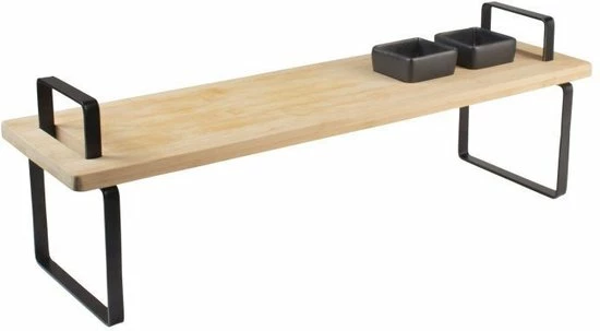 Gusta® Gusta - Borrelplank - Serveerplank - Op Pootjes - Met Sausbakjes - 57x16x18,5cm 7 Gusta® Gusta - Borrelplank - Serveerplank - Op Pootjes - Met Sausbakjes - 57x16x18,5cm - Afbeelding 5
