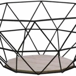 Gusta® Gusta Fruitmand - Metaal - Hout - 26x25x12 Cm