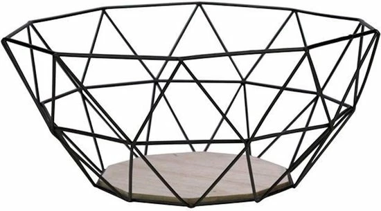 Gusta® Gusta Fruitmand - Metaal - Hout - 26x25x12 Cm 3 Gusta® Gusta Fruitmand - Metaal - Hout - 26x25x12 Cm