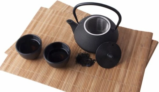 Sakura Tea Imperial Kitchen Theepot Gietijzer 0.8L Streep 4 Sakura Tea Imperial Kitchen Theepot Gietijzer 0.8L Streep - Afbeelding 2