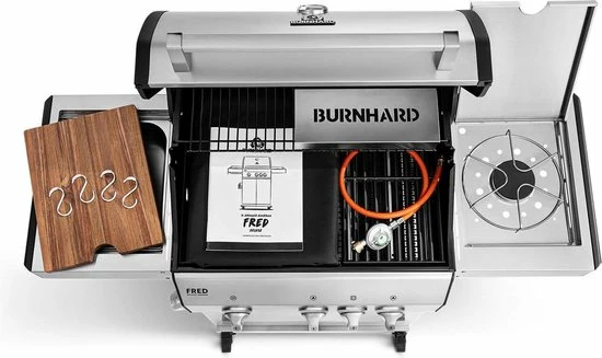 Burnhard Gas BBQ FRED Deluxe - 3 Branders - Keramische Infraroodbrander & Afdekhoes - Deluxe 22 Burnhard Gas BBQ FRED Deluxe - 3 Branders - Keramische Infraroodbrander & Afdekhoes - Deluxe - Afbeelding 20