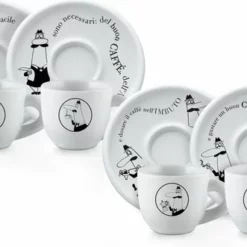 Bialetti Koffiekop Met Schotel - Porselein - Set Van 4