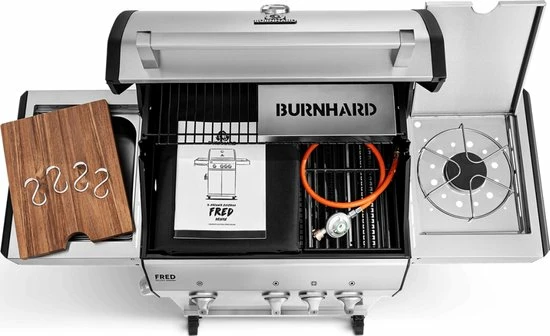 Burnhard Gas BBQ FRED Deluxe - 3 Branders - Keramische Infraroodbrander & Afdekhoes - Deluxe 18 Burnhard Gas BBQ FRED Deluxe - 3 Branders - Keramische Infraroodbrander & Afdekhoes - Deluxe - Afbeelding 16