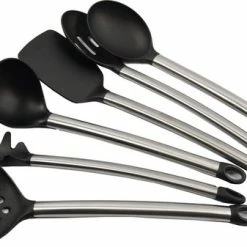 Merkloos Set Keukengerei - Schuimspaan - Serveerlepel - Soeplepel - Spagettilepel - Spatel - Zeeflepel