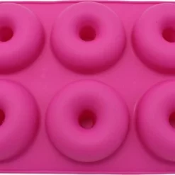 Merkloos Siliconen Donut Bakvorm Roze Groot