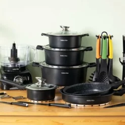 Swiss Pro+ - SWP41D22 - Pannenset 41 Delig - Foodprocessor - Messenblok 8 Delig - Kookgerei Set Met Houder 7 Delig - Starters Pakket - 2022 Serie - Limited Edition -uitzet -Maxwell & Williams winkel 550x366 32