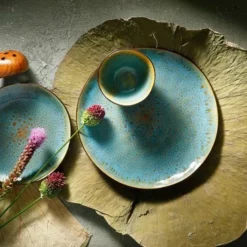 Palmer Bord Lotus 27.5 Cm Zwart Turquoise Stoneware 2 Stuk(s) -Maxwell & Williams winkel 550x366 52