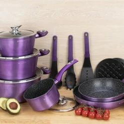 EDENBERG Edënbërg Purple Line - 15-delige Luxe Pannenset Van Gesmeed Aluminium 18 EDENBERG Edënbërg Purple Line - 15-delige Luxe Pannenset Van Gesmeed Aluminium -Maxwell & Williams winkel 550x366 88