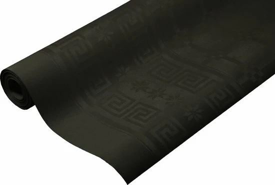 Merkloos Tafelpapier Op Rol Damast 120cm X 8 Mtr. Uni Zwart. 3 Merkloos Tafelpapier Op Rol Damast 120cm X 8 Mtr. Uni Zwart.