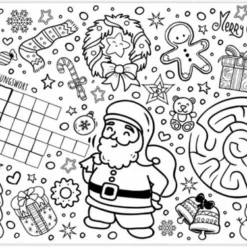 JEKA Inkleurbare Placemats - Kleurplaten - 12 Stuks - Papieren Placemat - Onderlegger - Thema: Kerst - Educatief & Creatief - Spelenderwijs Leren - Kerstman / Kerstmis / Christmas - Placemats Voor Kinderen - Kinderplacemat - Kleuren & Tekenen Voor Kids -Maxwell & Williams winkel 550x375 5