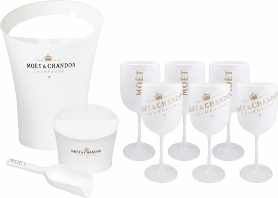 Moët & Chandon Giftset - Ice Imperial Ice Bucket, Small Bucket Met Ice Scoop, 6 Glazen, Handdoek - Luxe Wijnkoeler / IJsemmer En Champagneglas 6x - Strandhanddoek 4 Moët & Chandon Giftset - Ice Imperial Ice Bucket, Small Bucket Met Ice Scoop, 6 Glazen, Handdoek - Luxe Wijnkoeler / IJsemmer En Champagneglas 6x - Strandhanddoek - Afbeelding 2