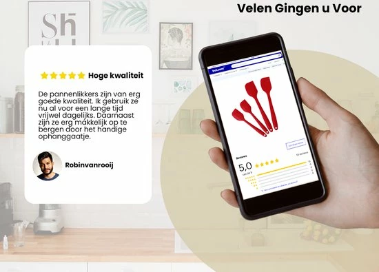 Rilimo Pannenlikker Voor Te Bakken - Hittebestendig Siliconen Spatel - Bakspullen Vaatwasserbestendig - Rood 9 Rilimo Pannenlikker Voor Te Bakken - Hittebestendig Siliconen Spatel - Bakspullen Vaatwasserbestendig - Rood - Afbeelding 7