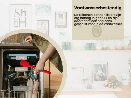 Rilimo Pannenlikker Voor Te Bakken - Hittebestendig Siliconen Spatel - Bakspullen Vaatwasserbestendig - Rood 6 Rilimo Pannenlikker Voor Te Bakken - Hittebestendig Siliconen Spatel - Bakspullen Vaatwasserbestendig - Rood - Afbeelding 4