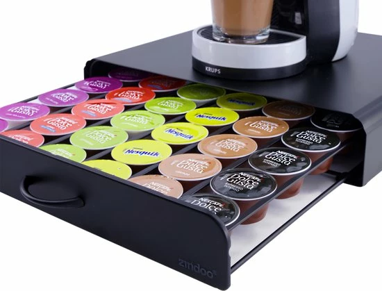 Zindoo Capsulehouder Met Lade - Metaal - Zwart - 36 Cups - Dolce Gusto Capsules - Capsule Houder - Koffie Cups - Keuken - Zwarte Koffiecapsulehouder - Keuken Organiseren - Metaal 6 Zindoo Capsulehouder Met Lade - Metaal - Zwart - 36 Cups - Dolce Gusto Capsules - Capsule Houder - Koffie Cups - Keuken - Zwarte Koffiecapsulehouder - Keuken Organiseren - Metaal - Afbeelding 4