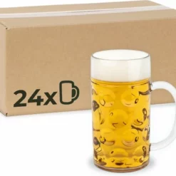 MyDrinkglass Plastic Bierpul | Bierpul Plastic | 24 Stuks | Oktoberfest | Plastic Glazen | Zero Waste | Herbruikbaar | Onbreekbare Bierpullen | 500 Ml |