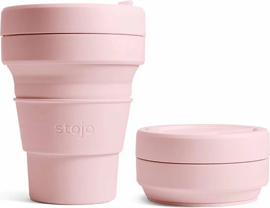 STOJO - Opvouwbare Beker - To Go - Roze - 237ml (8oz) - Herbruikbaar 3 STOJO - Opvouwbare Beker - To Go - Roze - 237ml (8oz) - Herbruikbaar