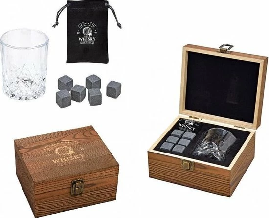 HomeShopXL Luxe Whiskey Glas Cadeauset - Whisky Stones Set - Complete Whiskey Stenen - Cadeau Voor Man - Kado Set - Geschenkset Mannen - Vaderdag 3 HomeShopXL Luxe Whiskey Glas Cadeauset - Whisky Stones Set - Complete Whiskey Stenen - Cadeau Voor Man - Kado Set - Geschenkset Mannen - Vaderdag
