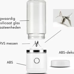 Blend In - Blender To Go - Smoothie Maker - Oplaadbare Mini Blender - Smoothies & Shakes - Draadloos & Draagbaar - Fruit Mixer - USB Oplaadbaar - 350ML - Roze -Maxwell & Williams winkel 550x461 4