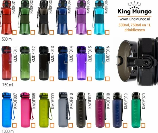 Drinkfles Herbruikbare Waterfles | 500 Ml Lichtblauw | Vaatwasserbestendig Drinkbus Bidon | King Mungo KMDF006 12 Drinkfles Herbruikbare Waterfles | 500 Ml Lichtblauw | Vaatwasserbestendig Drinkbus Bidon | King Mungo KMDF006 - Afbeelding 10