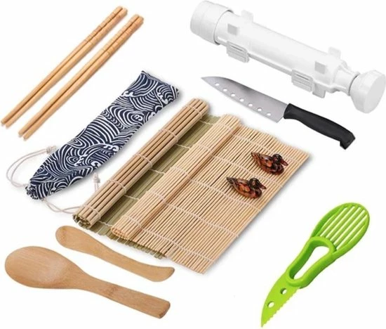 Mr. Sushito Natural White Bazooka Set - Sushi Set Incl. 2 Paar Mr. Sushito Sticks - Sushi Maker - Sushi Go - Bamboo Rol - Milieuvriendelijk 8 Mr. Sushito Natural White Bazooka Set - Sushi Set Incl. 2 Paar Mr. Sushito Sticks - Sushi Maker - Sushi Go - Bamboo Rol - Milieuvriendelijk - Afbeelding 6