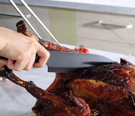 PAUDIN RC3 Professioneel RVS Keramisch Gecoat Vleesmes 20 Cm - Vlijmscherp Keukenmes Gemaakt Van Hoogwaardig Roestvast Duits Carbonstaal - Zwarte Non-Stick Keramische Coating - Extra Hygiënisch 4 PAUDIN RC3 Professioneel RVS Keramisch Gecoat Vleesmes 20 Cm - Vlijmscherp Keukenmes Gemaakt Van Hoogwaardig Roestvast Duits Carbonstaal - Zwarte Non-Stick Keramische Coating - Extra Hygiënisch - Afbeelding 2