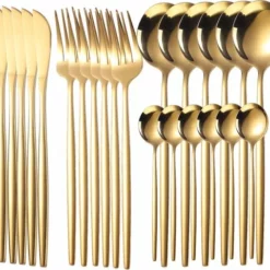 Timmers Trading Bestekset 6 Persoons - Gouden Bestek - Bestekset Goud 24 Delig - Vaatwasserbestendig -Maxwell & Williams winkel 550x481 2