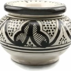 Cadeaubazaar.nl Asbak Zwart / Wit H 10 Cm Ø 15 Cm