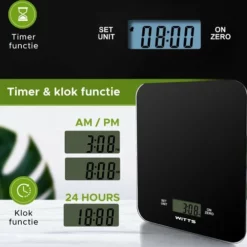 Witts Digitale Precisie Keuken Weegschaal – 1gr Tot 15 Kg – Tarra Functie – Elektrisch – Zwart 16 Witts Digitale Precisie Keuken Weegschaal – 1gr Tot 15 Kg – Tarra Functie – Elektrisch – Zwart -Maxwell & Williams winkel 550x500