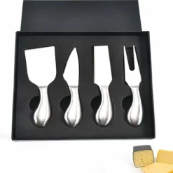 Merkloos Kaasmessen Set - RVS - 4 Stuks - Neutraal