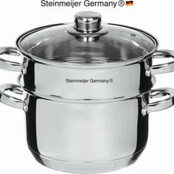 Steinmeijergermany Steinmeijer Stoompannenset -4L RVS Ø 24 Cm - 3-delig - Voorzien Van 6-Laags Bodem -Maxwell & Williams winkel 550x504 2