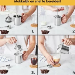 Silberthal - Melkopschuimer - Handmatige Melkopschuimer - 400 Ml - Zilver - Roestvrijstaal - Melkschuimer - Cadeau 12 Silberthal - Melkopschuimer - Handmatige Melkopschuimer - 400 Ml - Zilver - Roestvrijstaal - Melkschuimer - Cadeau -Maxwell & Williams winkel 550x512 2