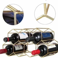 Live Deals Wijnrek Hexagon 9 Flessen | Flessenrek | Wijn Accessoires | Wijnkast | Wijnrek Metaal | Wijnrekken | Wijnfleshouder | Wijnhouder | Goud -Maxwell & Williams winkel 550x515