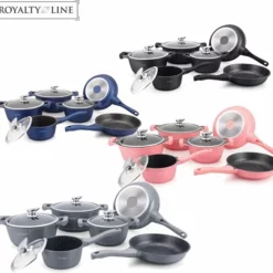 Royalty Line 10-delige Pannenset-- RVS - Gietijzer- Roze -Maxwell & Williams winkel 550x521 3