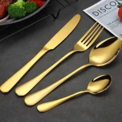 24-delig Luxe Gouden Bestekset - 6-persoons - In Luxe Doos - Product Quality & Satisfaction - Roestvrij Staal - Rondo 9 24-delig Luxe Gouden Bestekset - 6-persoons - In Luxe Doos - Product Quality & Satisfaction - Roestvrij Staal - Rondo -Maxwell & Williams winkel 550x529 1