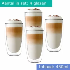 Altom Design Latte Macchiato Glazen - Dubbelwandige Koffieglazen - Dubbelwandige Cappuccino Glazen - 450 ML - 4x 13 Altom Design Latte Macchiato Glazen - Dubbelwandige Koffieglazen - Dubbelwandige Cappuccino Glazen - 450 ML - 4x -Maxwell & Williams winkel 550x533 1