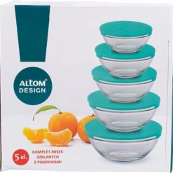 Altom Design Glazen Schalen Set Van 5 Met Deksels - Vaatwasser Bestendig - Food Prepping - Vriezer Bestendig - Magnetron Bestendig - Mint -Maxwell & Williams winkel 550x537 1