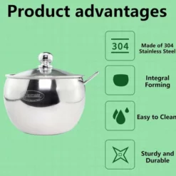 Merkloos - Roestvrijstalen Suikerpot Met Doorzichtig Deksel + Lepel - Mooi Cadeau! - Suikerschep Voor Thuis En In De Keuken - Trommelvorm - 240ml -Maxwell & Williams winkel 550x544 5