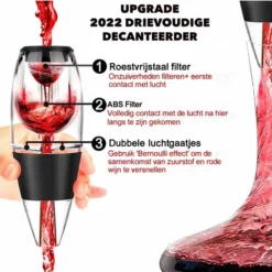 Olvy Wijn Decanteerder Deluxe - Complete Set - Wijn Beluchter - Wine Decanter - Wijn Accessoires 9 Olvy Wijn Decanteerder Deluxe - Complete Set - Wijn Beluchter - Wine Decanter - Wijn Accessoires -Maxwell & Williams winkel 550x547 5